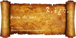 Koda Ábel névjegykártya