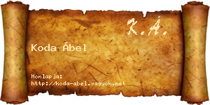 Koda Ábel névjegykártya