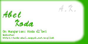 abel koda business card